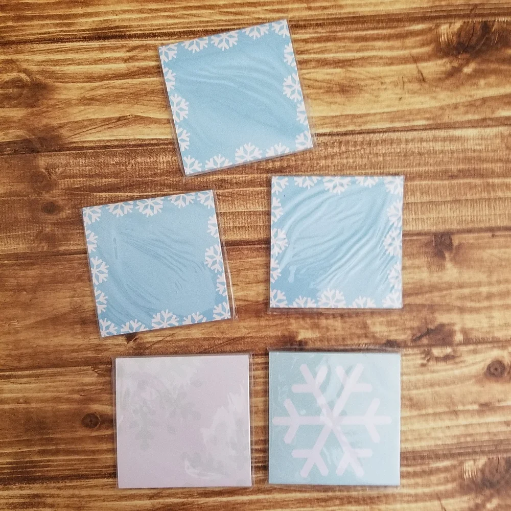 IKEA Snowflake Journal & Wood Pencil Sticky Note Set Pack Bundle Blue Gray